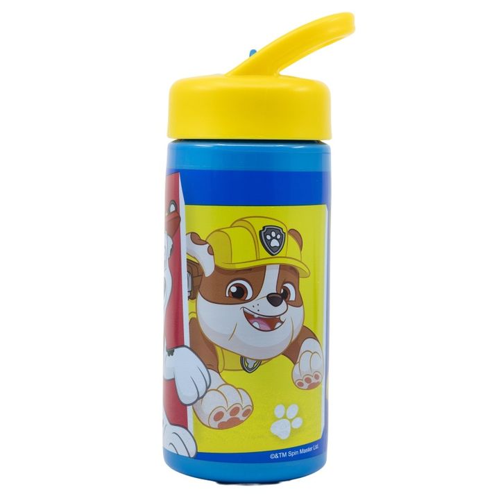 STOR - Plastová láhev s výsuvnou brčkem PAW PATROL, 410ml, 74631