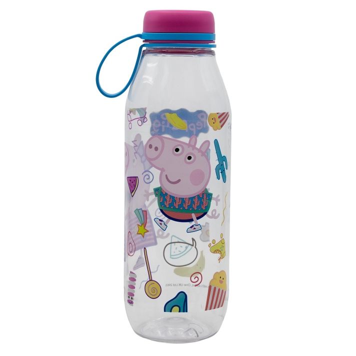 STOR - Plastová láhev se silikonovým poutkem PEPPA PIG, 650ml, 14838