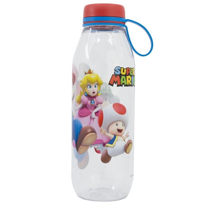 STOR - Plastová láhev se silikonovým poutkem Super Mario, 650ml, 21486