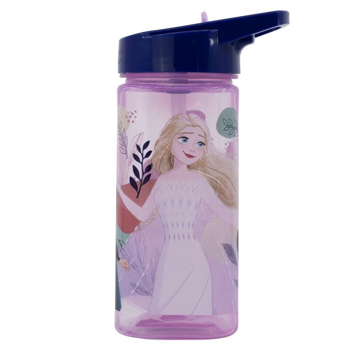 STOR - Plastová hranatá láhev s výsuvným brčkem DISNEY FROZEN, Tritan 510ml, 74214