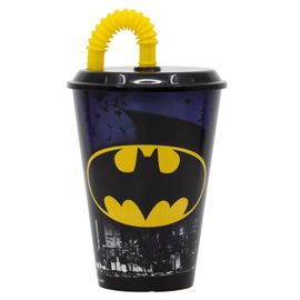 STOR - Plastový pohár s víkem a brčkem BATMAN 430ml, 85540