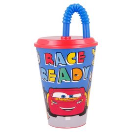 STOR - Plastový pohár s víkem a brčkem DISNEY CARS 430ml, 51530