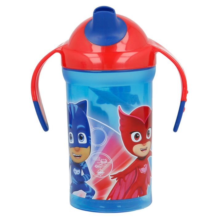 STOR - Tréninkový hrníček se silikonovým náustkem a světýlkem, PJ masks, 300ml, 30140