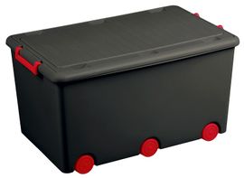 TEGA - Víceúčelový box na hračky na kolečkách Tega grafitovo-červený