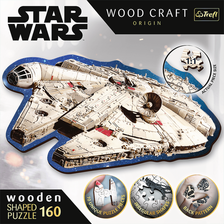 TREFL -  Dřevěné puzzle 160 dílků - Millennium Falcon