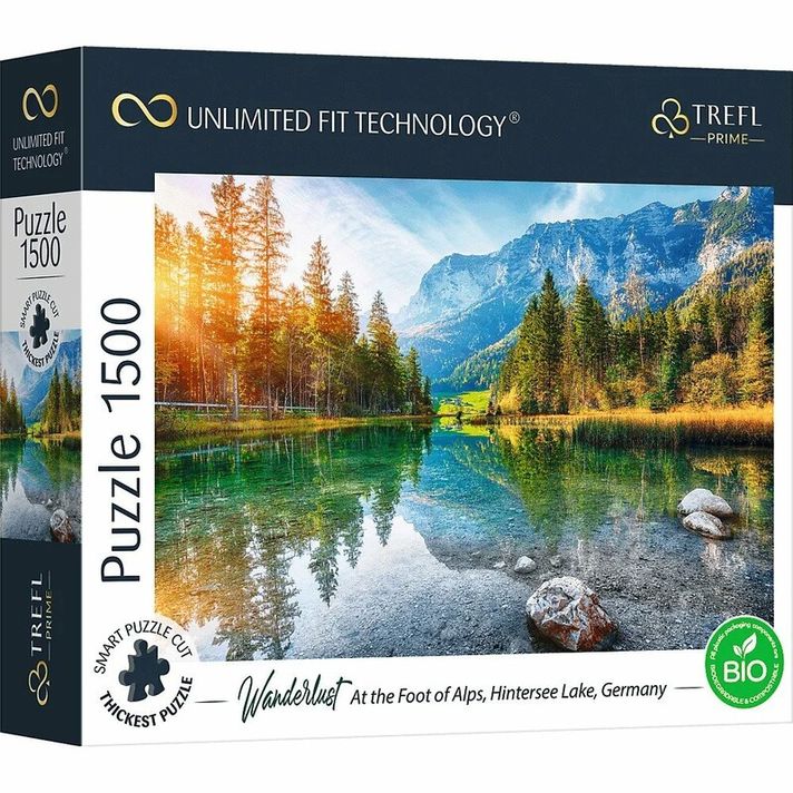 TREFL - Prime puzzle 1500 UFT - Toulky: Na úpatí Alp, jezero Hintersee, Německo