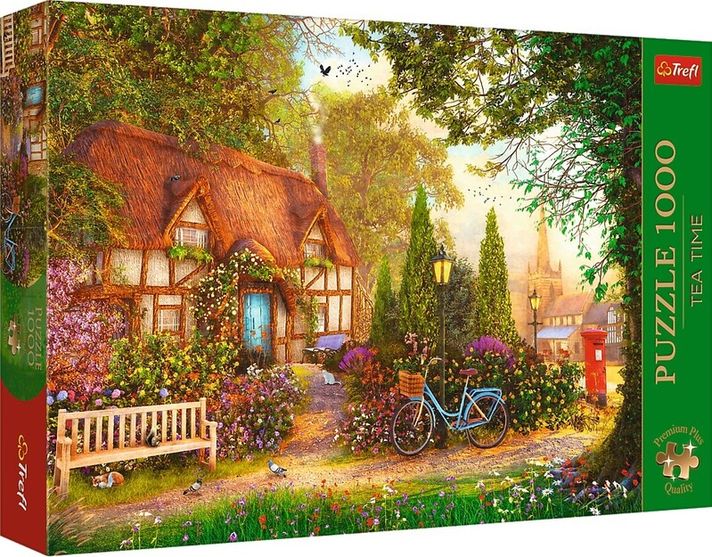 TREFL - Puzzle 1000 Premium Plus - Čajový čas: Slaměná chaloupka