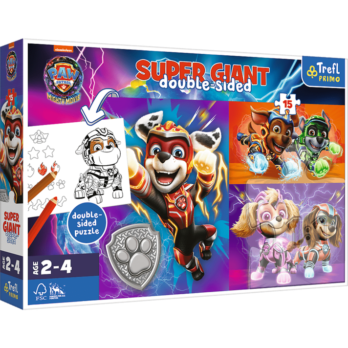 TREFL -  Puzzle 15 GIANT - Úžasný tým / Viacom PAW PATROL: THE MIGHTY MOVIE 2023 FSC Mix 70%