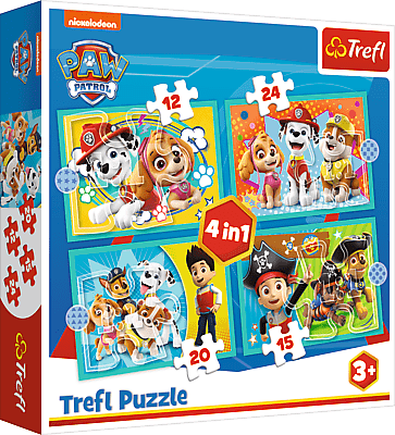 TREFL - Puzzle 4v1 - Šťastný tým Paw Patrol / Viacom PAW Patrol