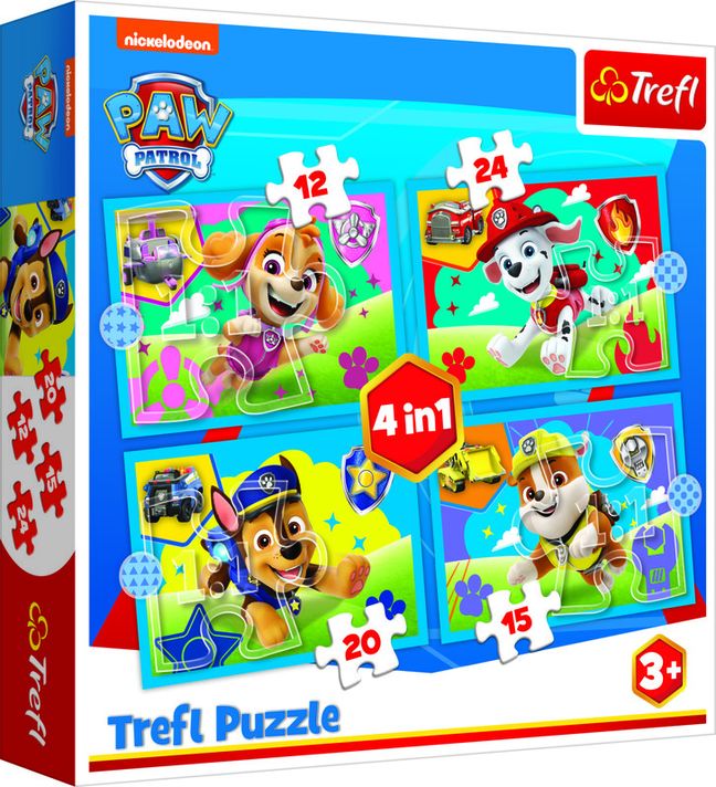 TREFL - Puzzle 4v1 - Štěňátka v běhu / Viacom PAW Patrol