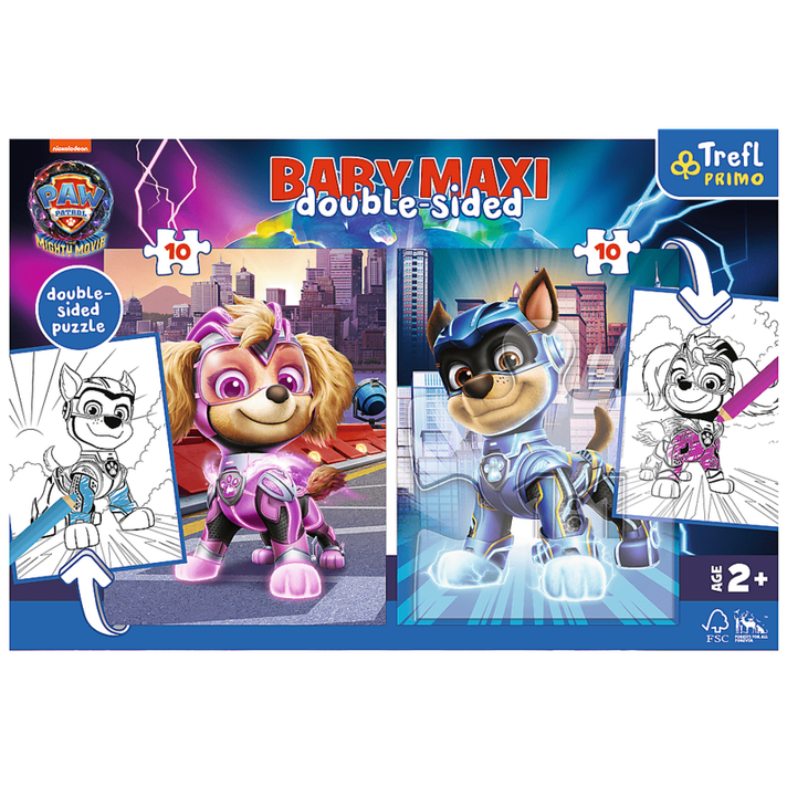 TREFL - Puzzle Baby MAXI 2x10 - Hrdinští pejsci / Viacom PAW PATROL: THE MIGHTY MOVIE