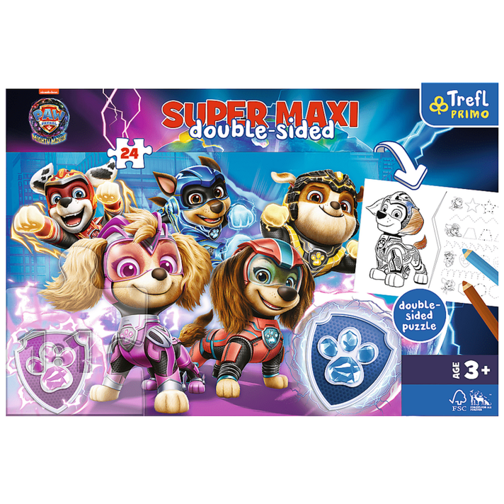 TREFL -  Puzzle Super Maxi 24 - Tlapkový tým v akci / Viacom PAW PATROL: THE MIGHTY MOVIE 202