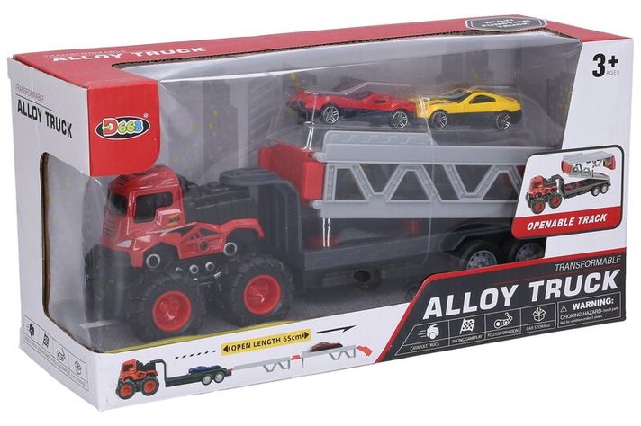 WIKY - Auto tahač kovový s autíčky 65 cm vystřelovací