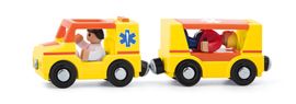 WOODY - Autíčka k vláčkodráze - Ambulance, 4ks