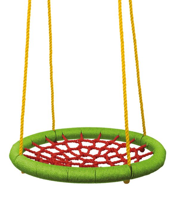WOODY - Houpací kruh (průměr 83cm) - zelenočervený
