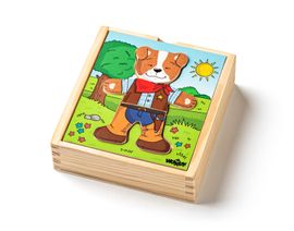 WOODY - Puzzle šatní skříň Pejsek, 18 dílů