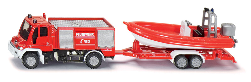 SIKU - Blister - požární vozidlo Unimog s člunem