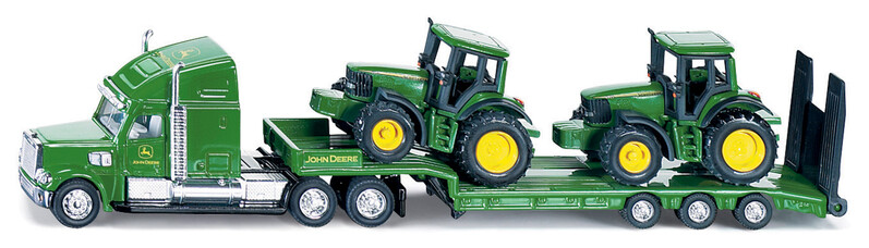 SIKU - Farmer - Tahač s podvalníkem a traktory John Deere, měřítko 1:87