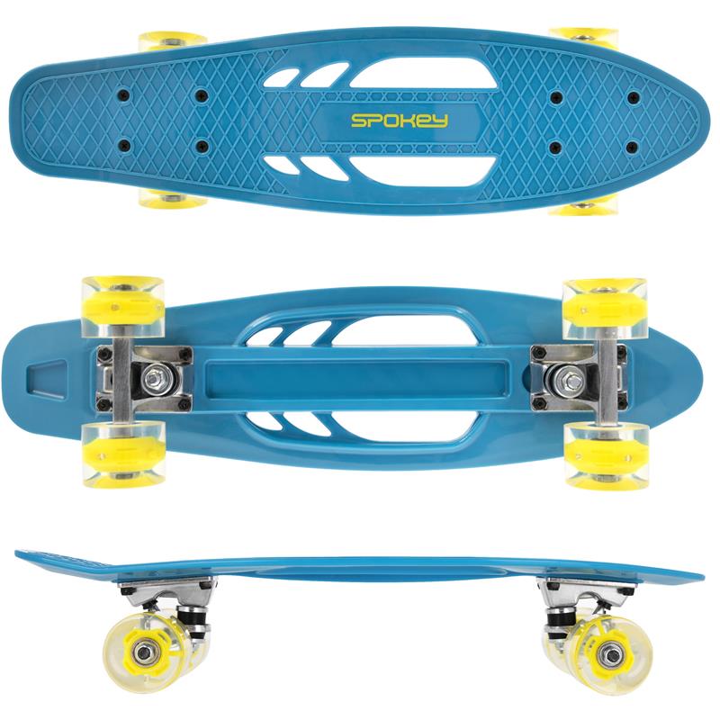 SPOKEY - FISH Pennyboard se svíticími LED kolečky, modrý