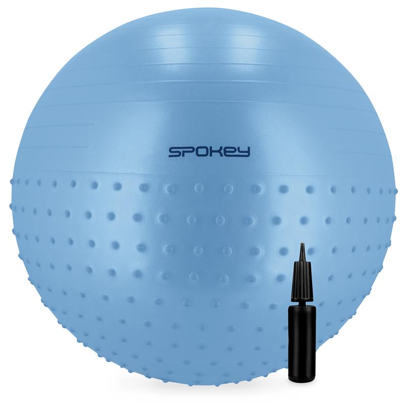 SPOKEY - HALF FIT 2v1 Masážní gymnastický míč, 55 cm, modrý