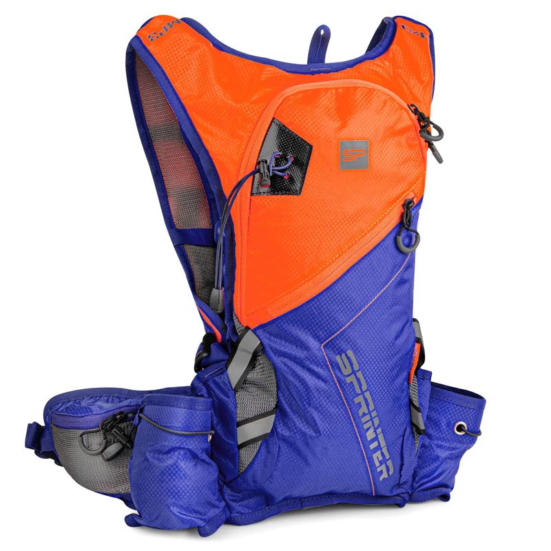 SPOKEY - SPRINTER Cyklistický a běžecký batoh 5 l, oranžovo/modrý, voděodolný