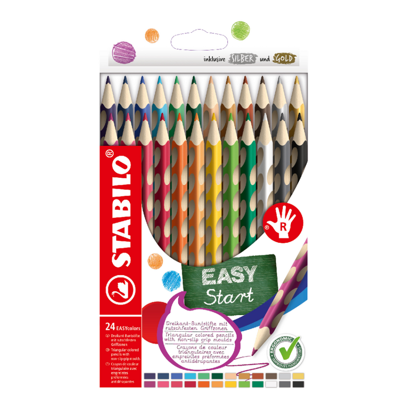 STABILO - Pastelky EASYcolors pro praváky - 24 ks sada