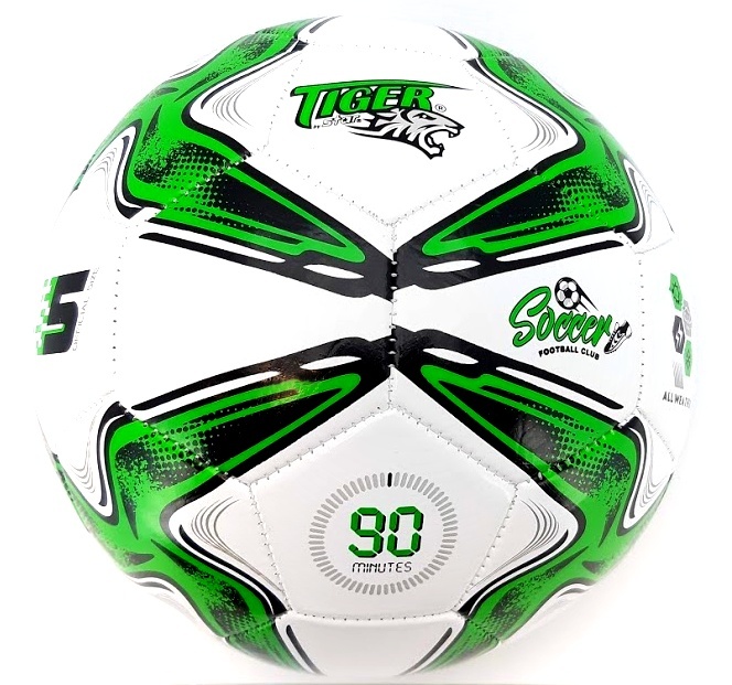 STAR TOYS - Fotbalový míč Tiger Soccer zelený size5