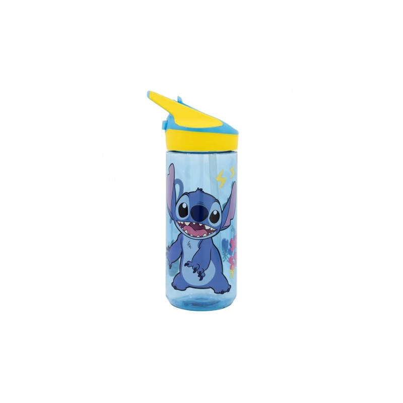 STOR - Plastová láhev s výsuvným brčkem Lilo & Stitch, Tritan 620ml, 75097