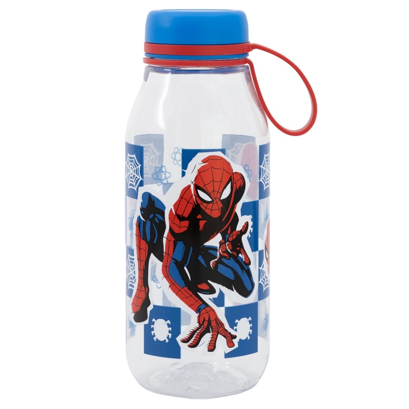 STOR - Plastová láhev se silikonovým poutkem SPIDERMAN, 460ml, 74782