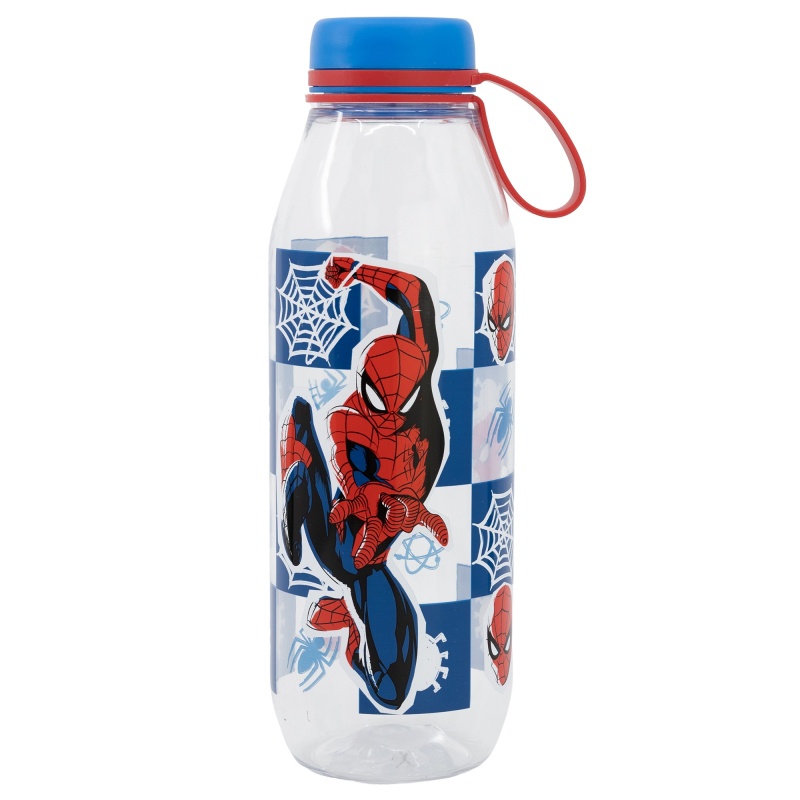 STOR - Plastová láhev se silikonovým poutkem Spiderman, 650ml, 74783