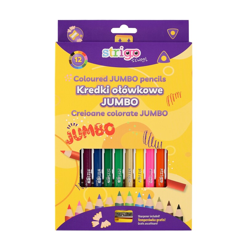 STRIGO - Pastelky trojhranné JUMBO 12ks