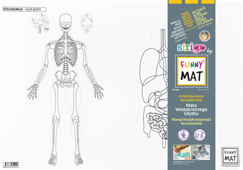 STRIGO - Podložka na kreslení FUNNY MAT - Lidské tělo + pastelky