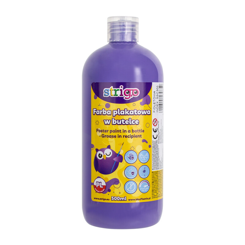 STRIGO - temperová barva 500ml fiálová