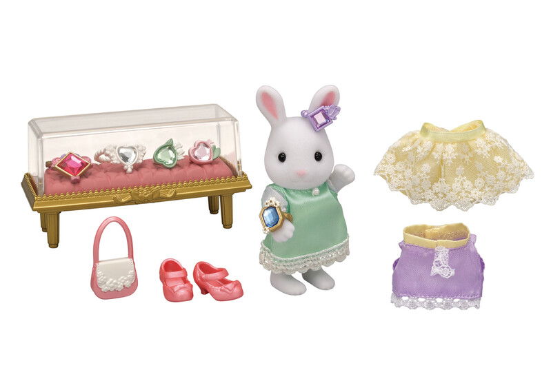 SYLVANIAN FAMILY - Město - bílý králík se šperky a drahokamy