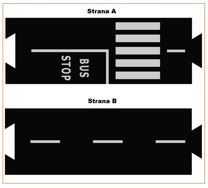 TODDLEROAD - 2027 AUTOBUSOVÉ ZASTÁVKY - flexibilní silnice - 2 silikonové puzzle díly