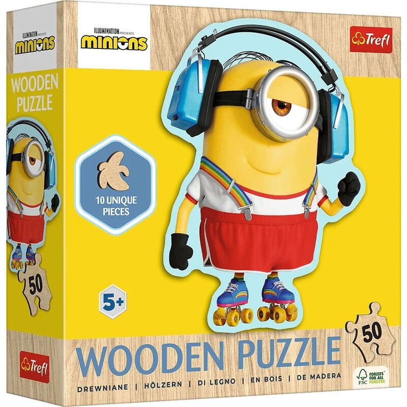 TREFL - Dřevěné puzzle Junior 50 - Mimoni / Universal Despicable Me 4