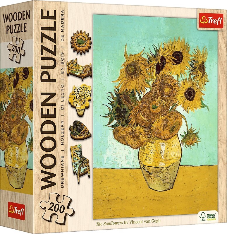 TREFL - Dřevěné puzzle Vincent van Gogh: Slunečnice 200 Art Collection