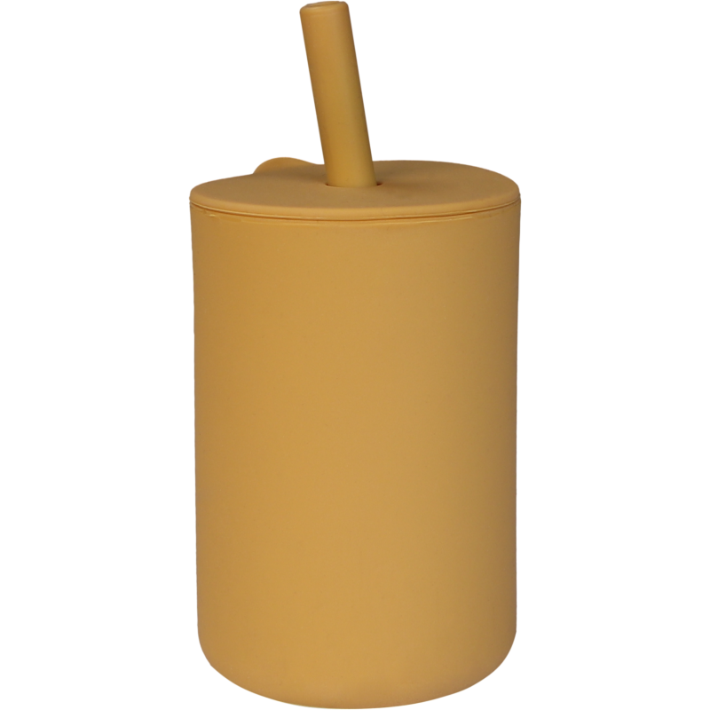 TRYCO - Silikonový pohárek s brčkem, Honey Gold