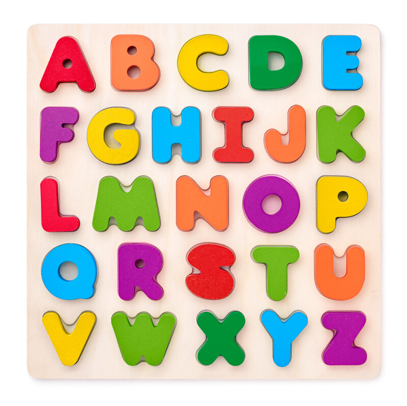 WOODY - Puzzle ABC- písmena na desce