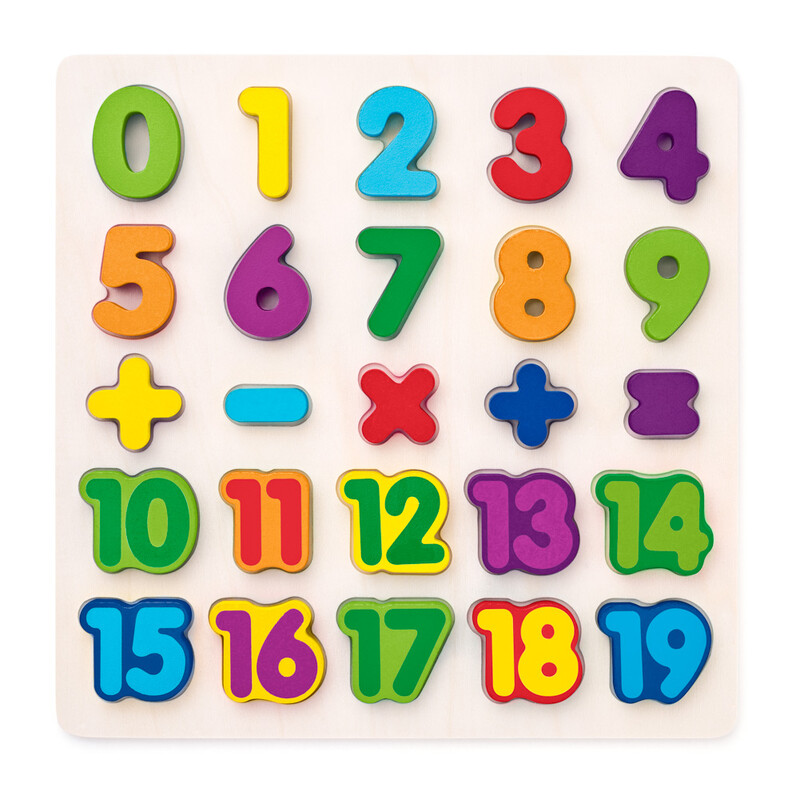 WOODY - Puzzle - číslice na desce