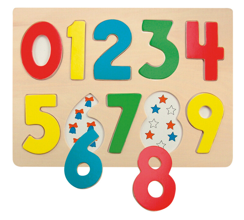 WOODY - Puzzle na desce Číslice s beruškami